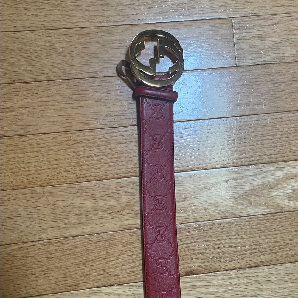 Gucci Red Leather Belt